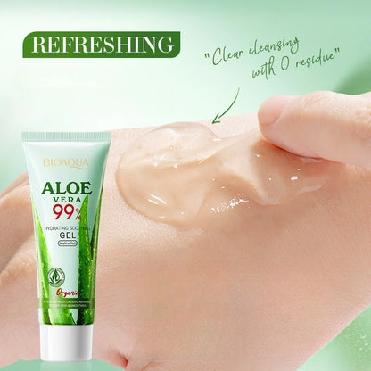 99% Pure Aloe Vera Moisturizing Gel, Natural Plant-Based Moisturizer, Suitable for Body and Face, Softens Skin, Heat Protection Formula, Summer Essential, Hypoallergenic Formula, Family Pack