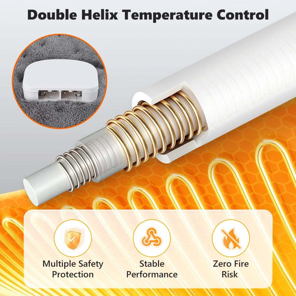 60x30cm Electric Blanket 10 Levels Heating Pad Double Helix Temperature Control Timing Thermal Mat for Office Home Period Cramps