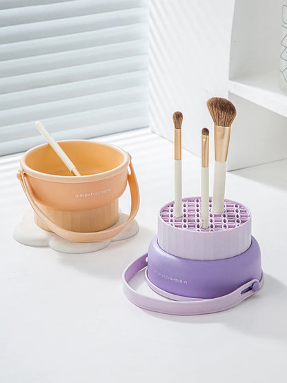 Makeup Brush Cleaning Bucket Washing And Drying Tools Beauty Makeup Powder Puff Cleaning Artifacts Drying Rack Storage Box
