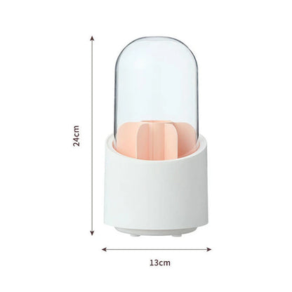 360° Rotating Makeup Brush Bucket With Dust-proof Cover Cosmetic Storage Box
