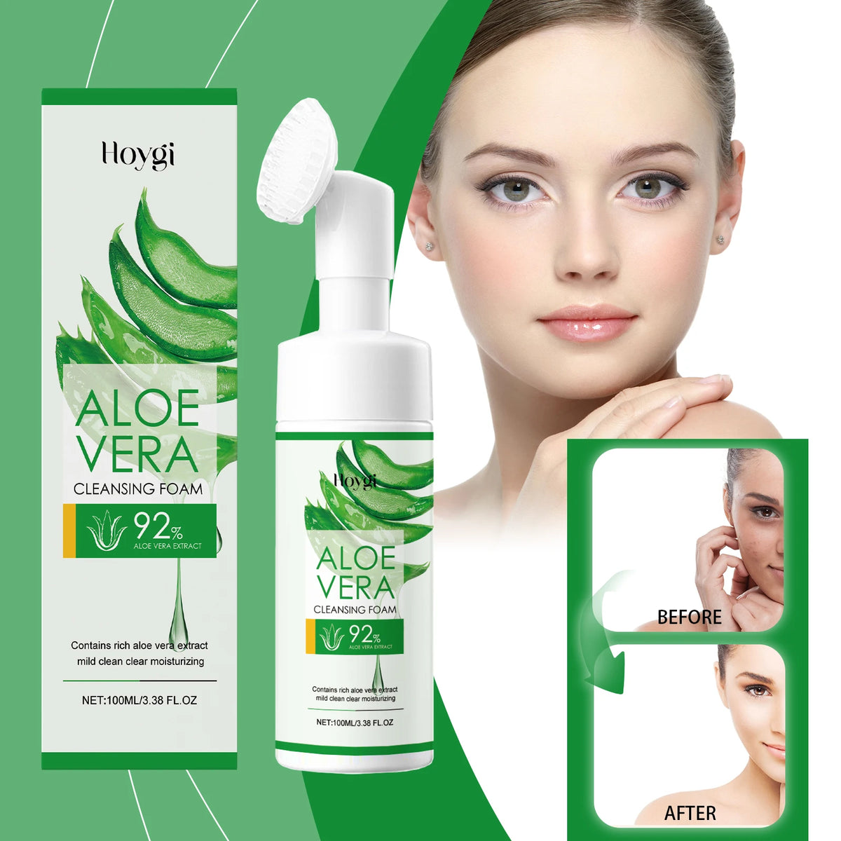 Aloe Cleansing Foam Gently Cleanses The Face Deeply Hydrates Pores Controls Oil Moisturizes And Is Comfortable Without Tightness