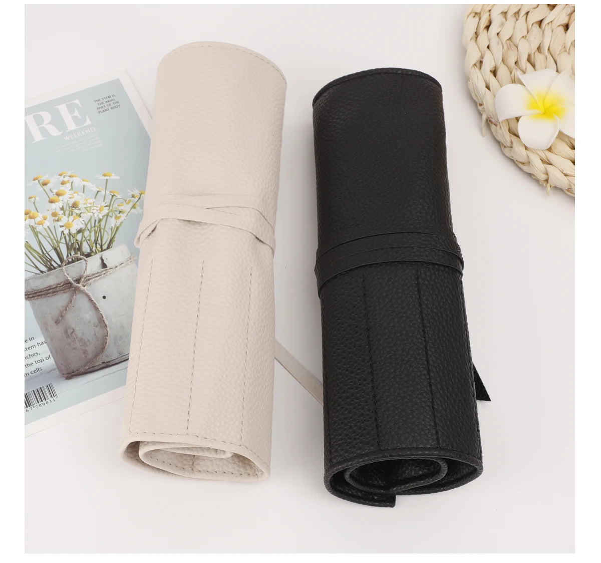 Roll Up Makeup Brush Holder, Makeup Brush Organizer, Travel Makeup Brushes Bag Cosmetic Bags Pouch For Women Eyebrow Brushes