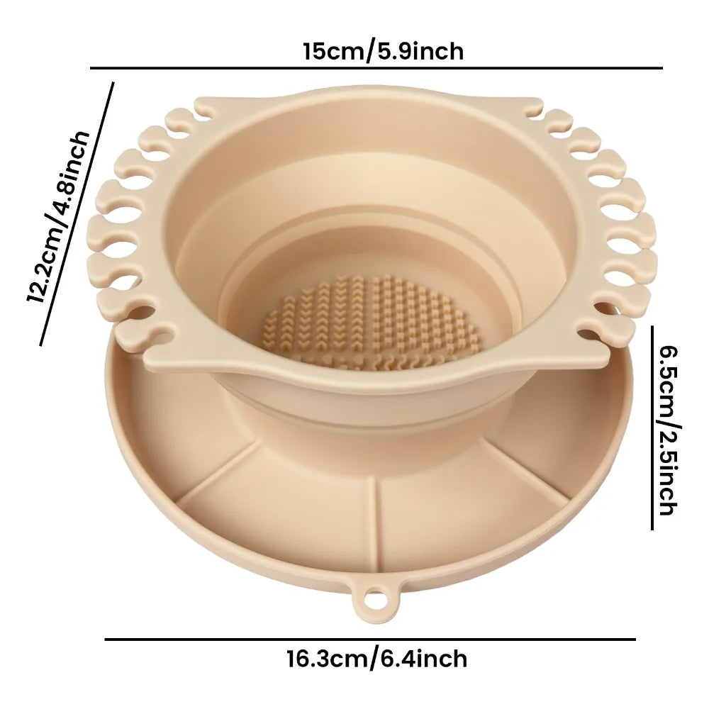 Silicone Material Makeup Brush Cleaning Bowl Egg Shape Dry Cleaning Design Brush Cleaning Tool Reusable Multifunctional