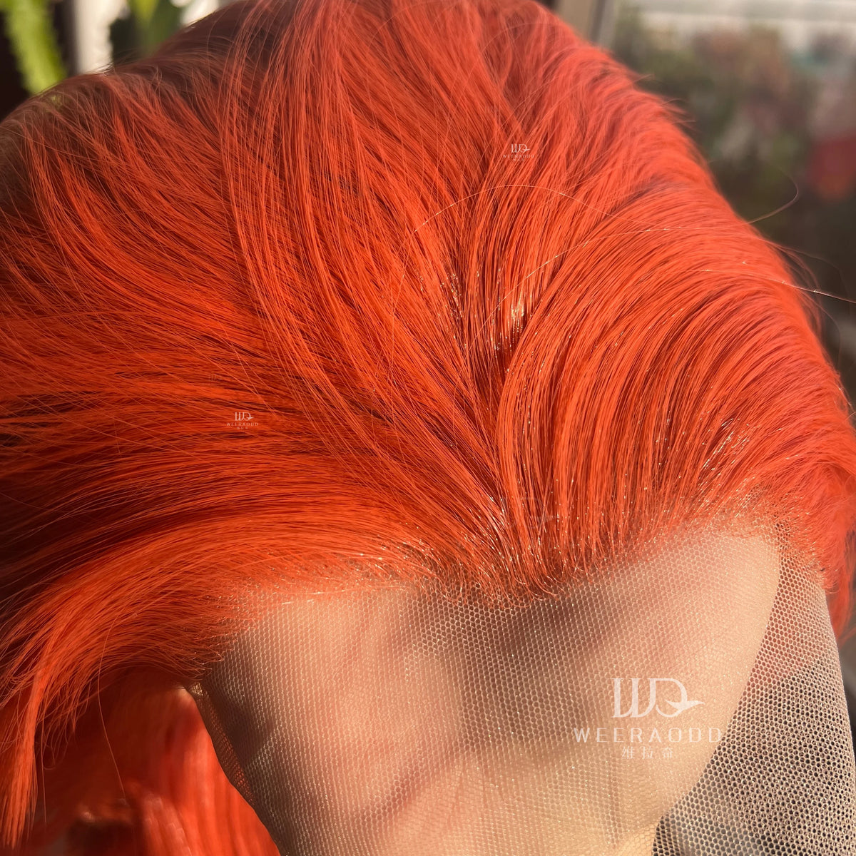 Orange Red  13x4 Synthetic Lace Front Wigs for Women Cosplay Shoulder Length Short Curly Synthetic Wigs Layers Ponytails