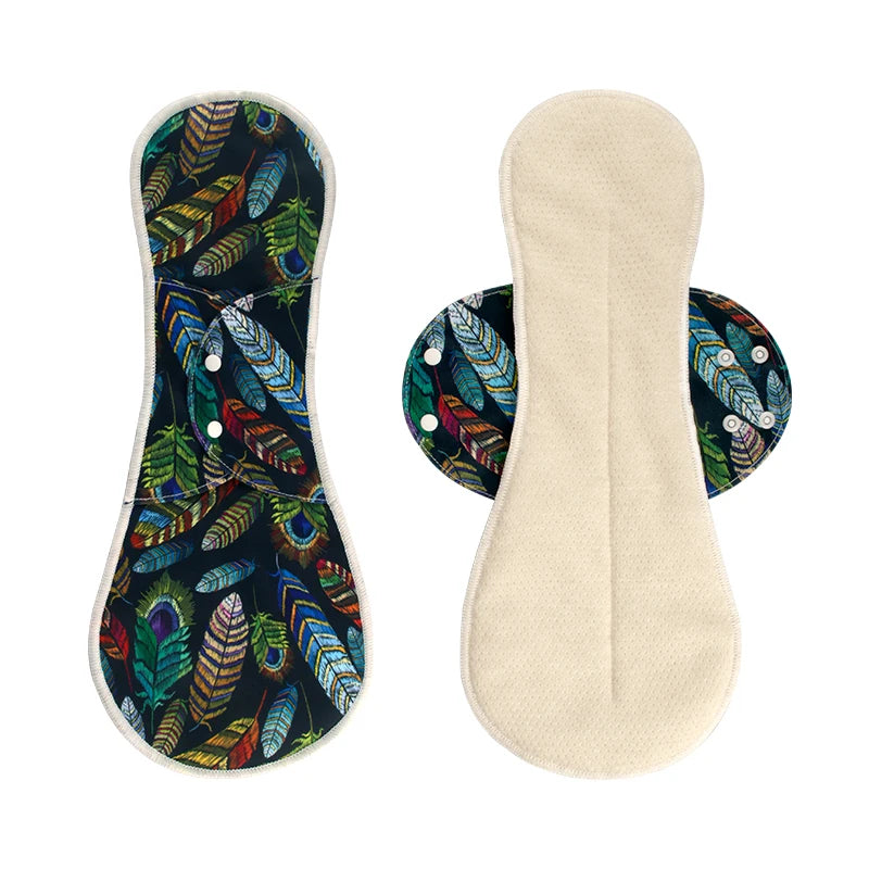 AIO Breathable Cloth Pads Soft Washable Feminine Panty Liners Sanitary Pads Napkin Daily Reusable Menstrual Hygiene Pads 2PCS