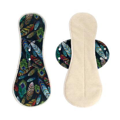AIO Breathable Cloth Pads Soft Washable Feminine Panty Liners Sanitary Pads Napkin Daily Reusable Menstrual Hygiene Pads 2PCS