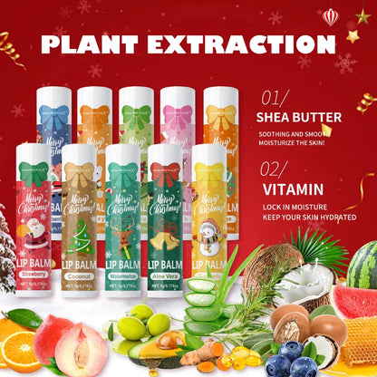 Christmas Limited Lipstick Case 10pcs Plant Extract Multi Flavor Moisturizing  Repairing Lip Dryness Lipstick Gift To Women New