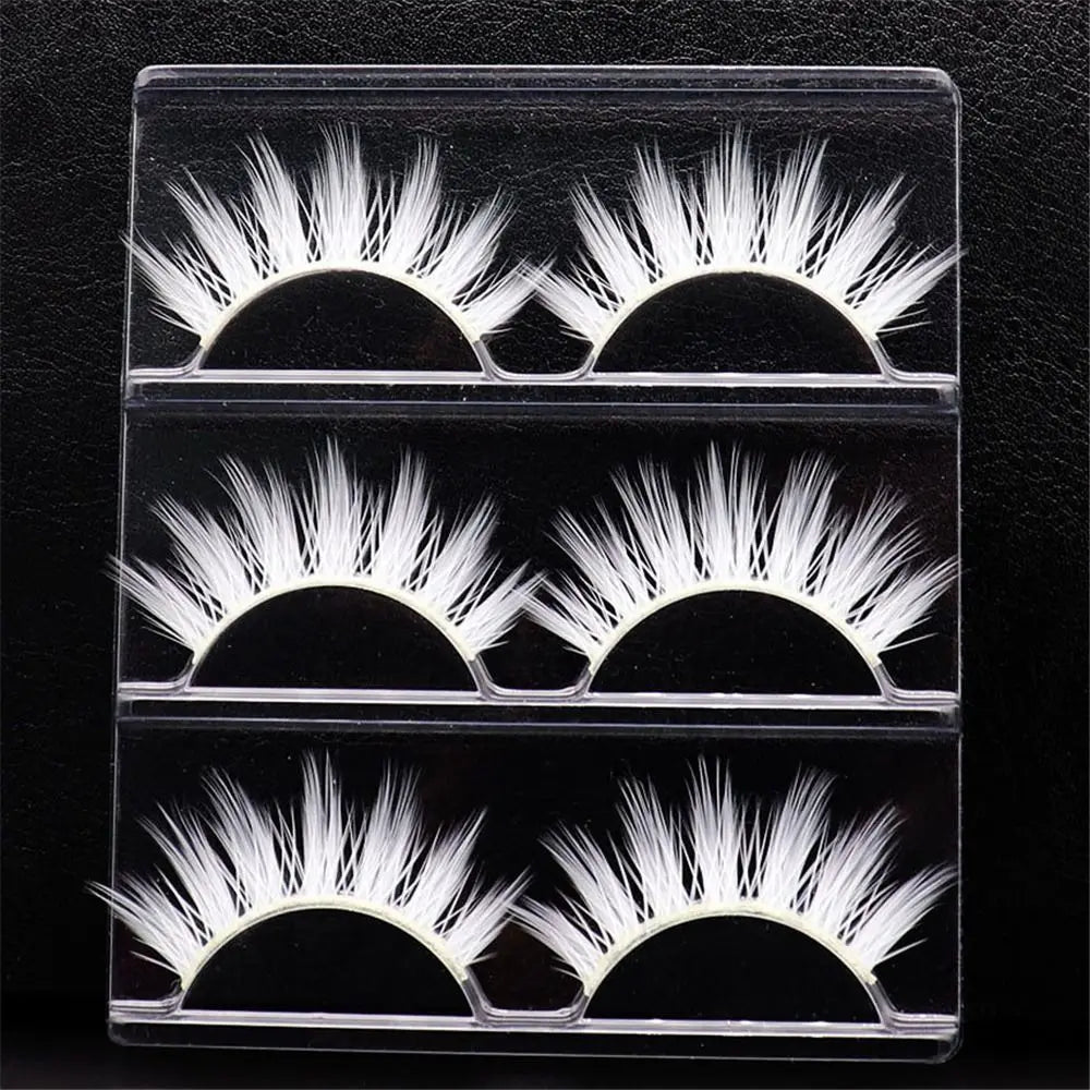 Eye Makeup Tools Halloween White Lashes Masquerade Party Natural Look False Eyelashes Reusable Cosplay White Eyelashes