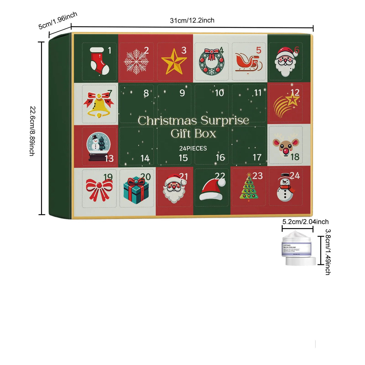 Girls Makeup Advent Calendar Surprise Blind Box 24pcs Skin Care Products Gift Box Christmas Countdown Calendar Beauty Care Set