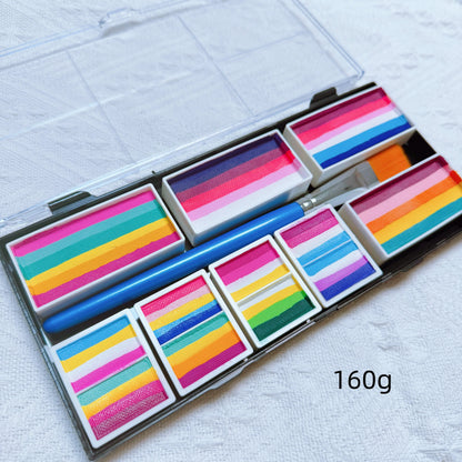 Professional Body Art 12 Colors Pastel Neon UV Color Rainbow Split Cake Face Paint Palette for Halloween Christmas