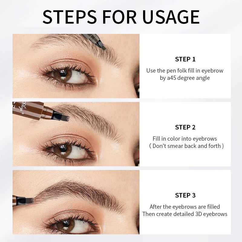 Korean 4 end eyebrow pencil waterproof long lasting natural look easy to use for novices