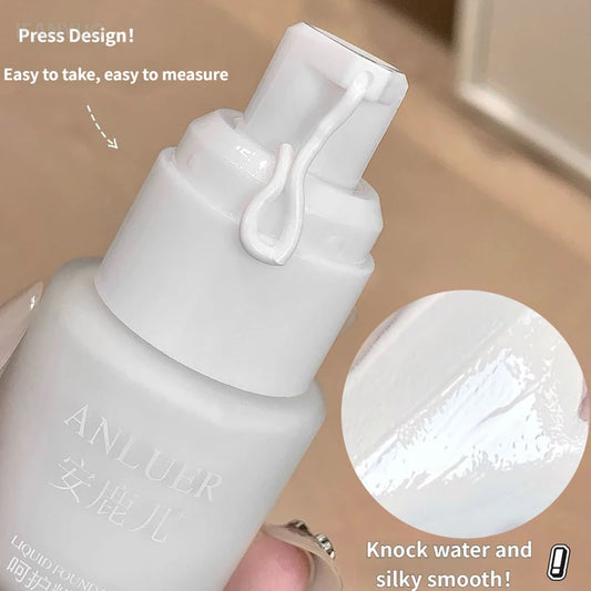 Matte White Liquid Foundation Makeup Buildable Coverage Primer & Concealer Stick Waterproof & Long-Lasting for Halloween Cosplay