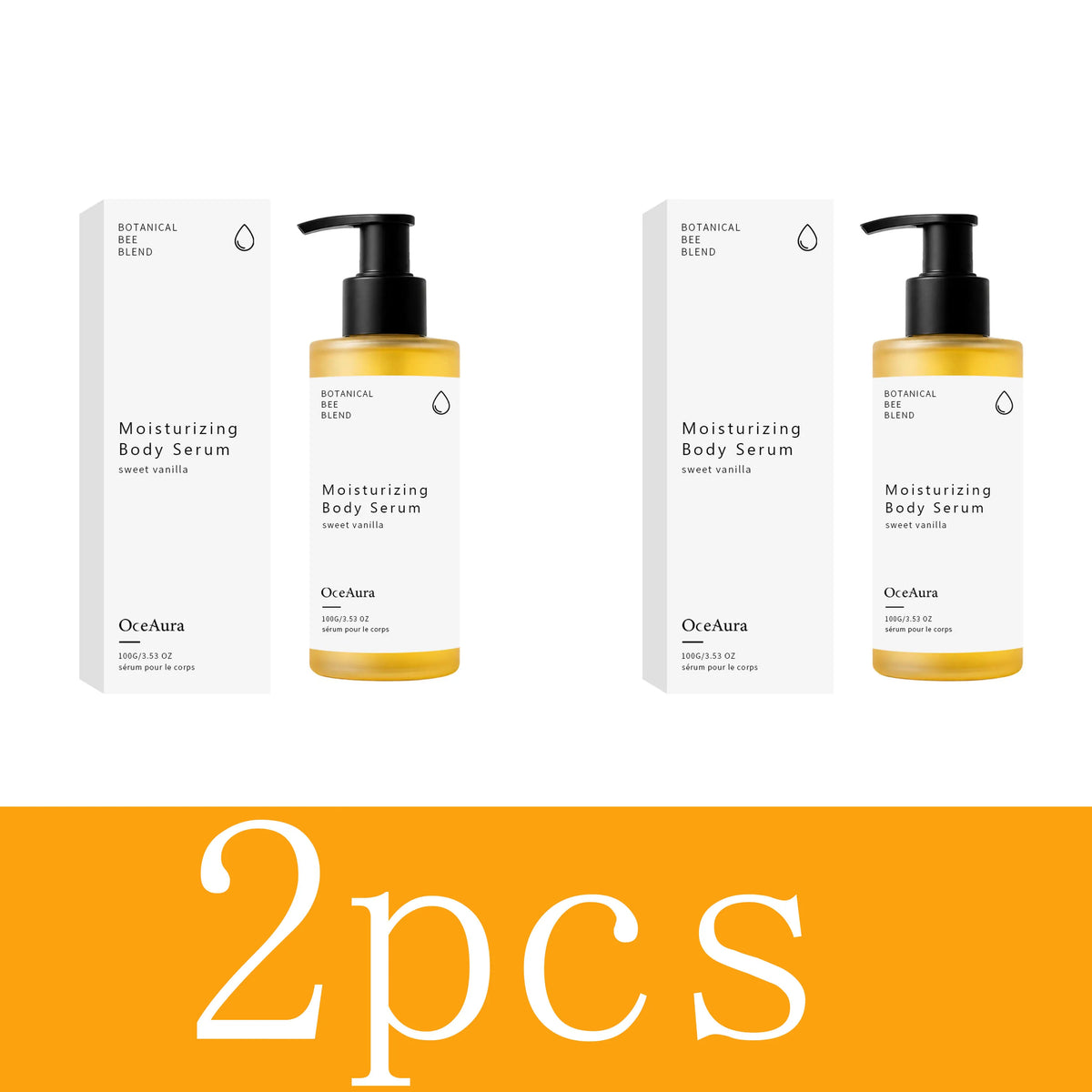 OceAura Botanical Bee Blend Sweet Vanilla Moisturizing Body Serum Long Lasting Hydrating Non Sticky Smooth Dry Skin Nourishing