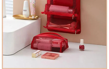 Makeup Organizer Female Toiletry Kit Bag Make Up Case Storage Pouch Luxury Lady Box, Cosmetic Bag, Organizer Bag for Travel Zip