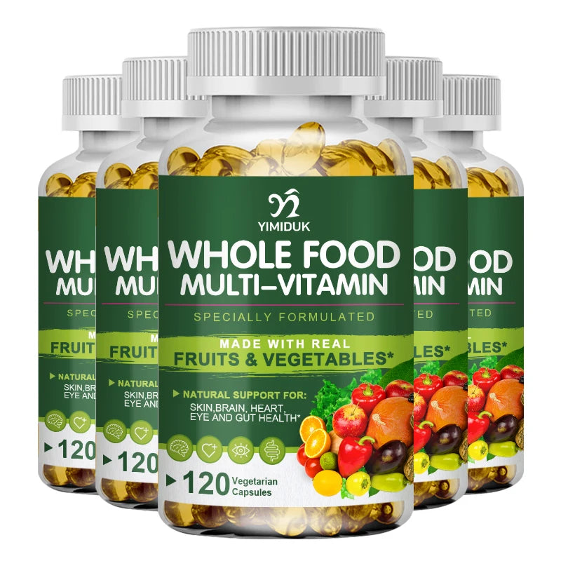 Whole Food Multivitamin Minerals Capsules, Supplement For Stress, Energy And Immune Support