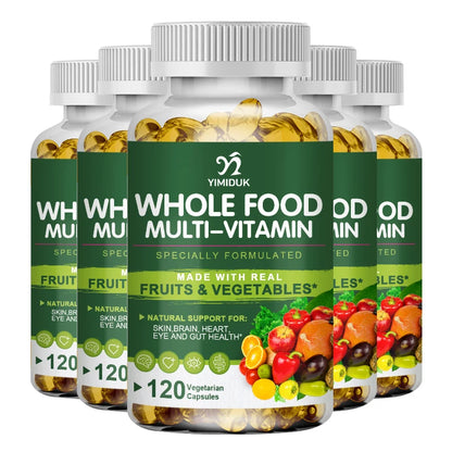 Whole Food Multivitamin Minerals Capsules, Supplement For Stress, Energy And Immune Support