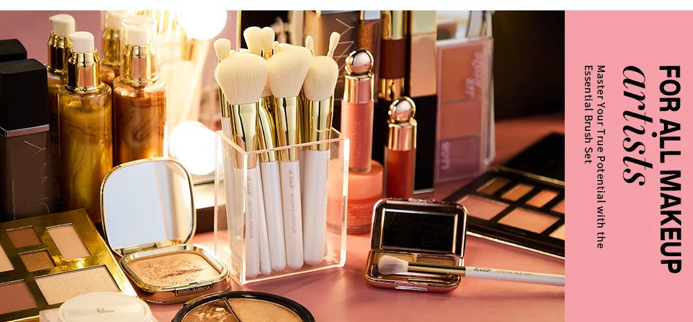 Jessup Makeup Brushes set 15pcs White Makeup Brush Foundation Contour Concealer Premium Synthetic Eyeshadow Cosmetic Tools T518