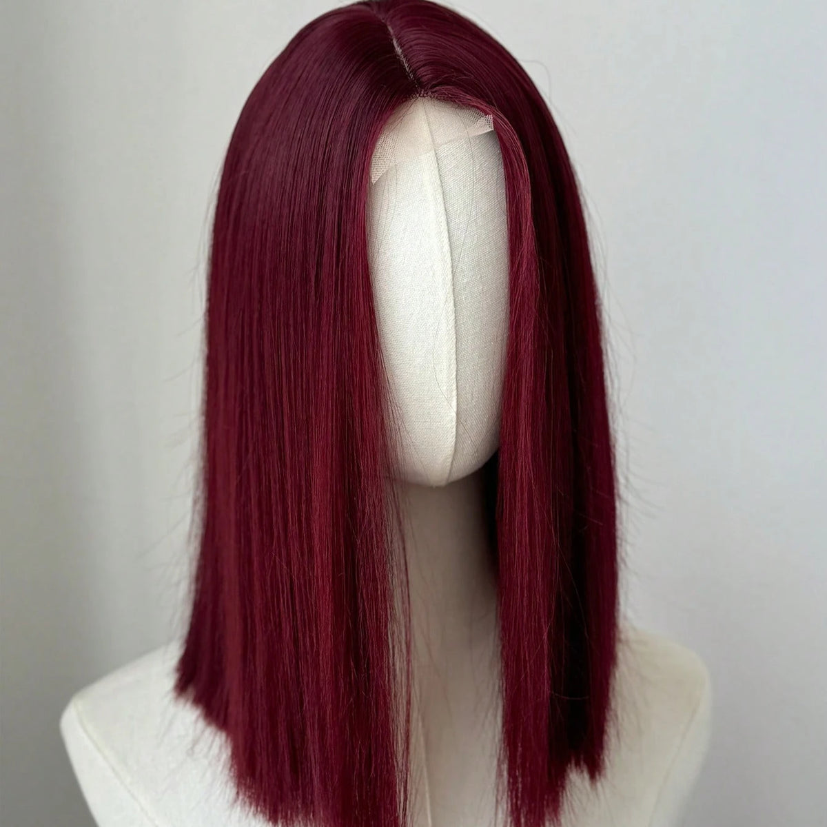 Ashely Bob Red Lace Front Wigs for Women Short WINE RED Bob Wig Middle Part Synthetic Hair Wigs Heat Resistant Cosplay Hair Wigs