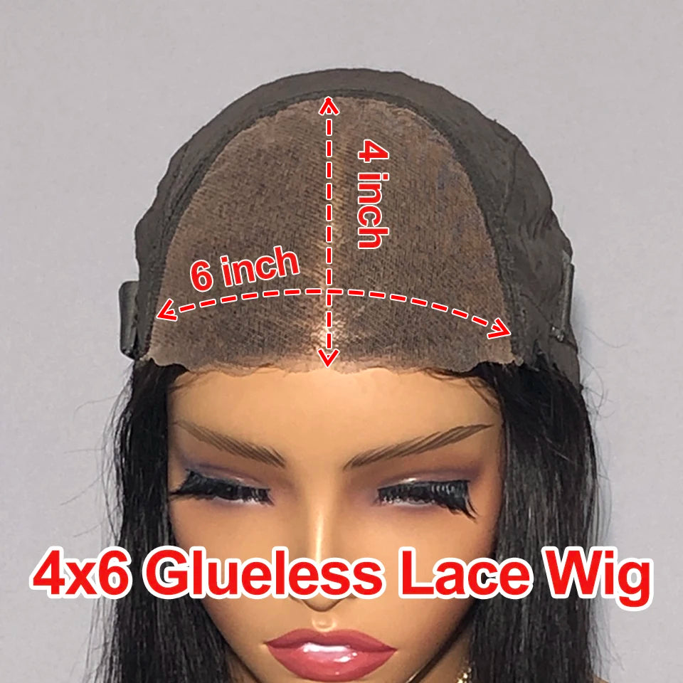 Kinky Curly 6x4 Glueless Lace Wigs Ready To wear Preplucked Kinky Curly Lace Wigs Glueless Afro Curly Human Hair Wigs 20-32"