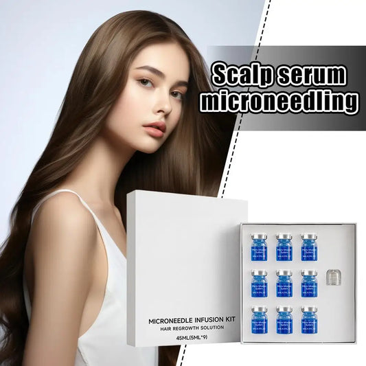 Hair Regrowth Microneedle Infusion Kit Scalp Revitalizing Ampoule Serum Deep Penetration Nourish Roots Anti-Thinning Hair Care