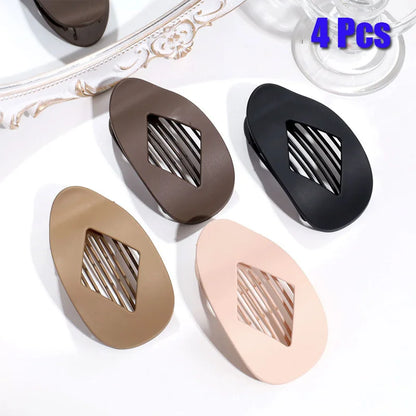 Fashion Oval Hair Claw Clip for Women New Design Leopard Matte Curved Flat Styling Barrettes Lady Ponytail Hairgrip Accessories