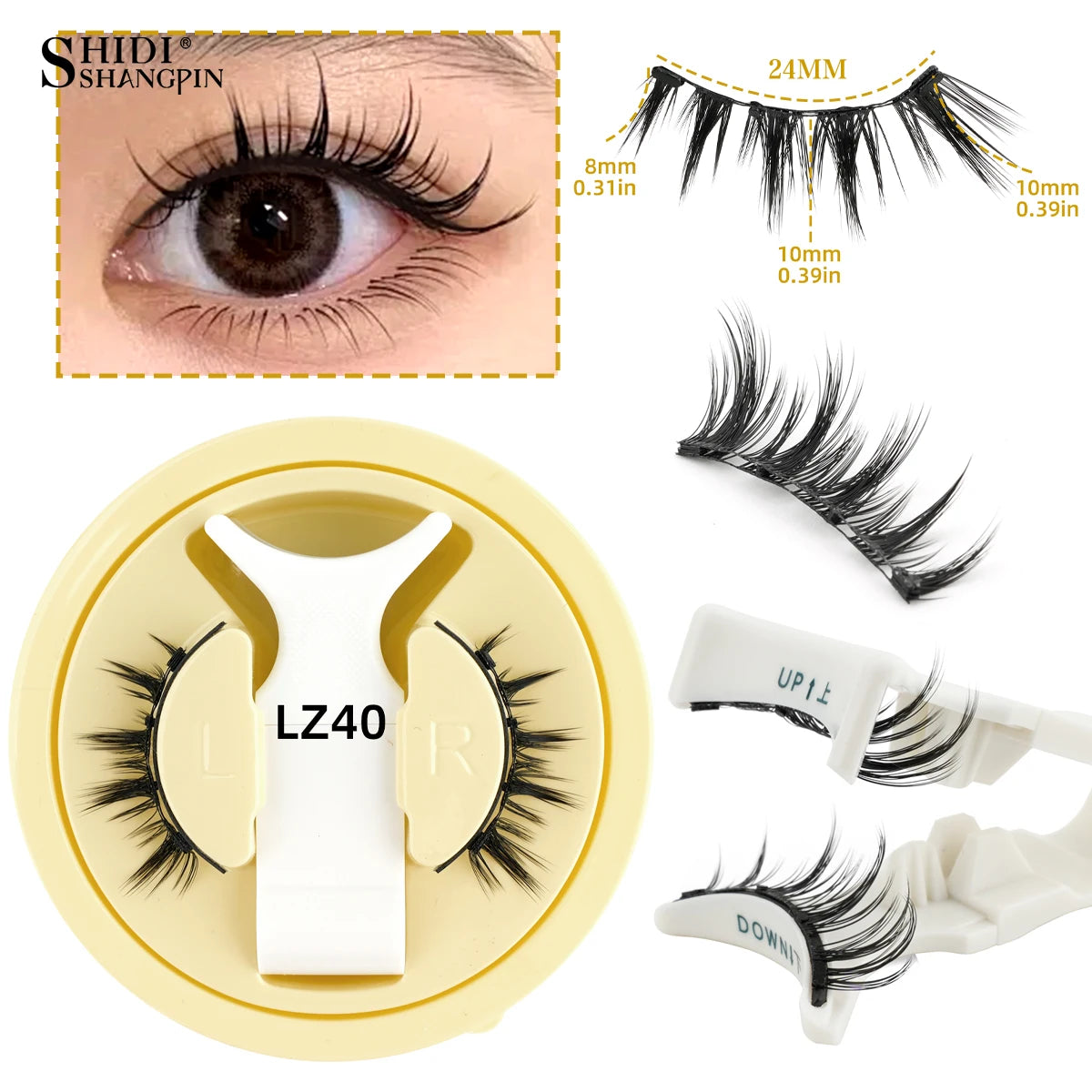 1/2 Pairs Reusable Magnetic Eyelashes Handmade Natural False Eyelash with Magnetic Tweezers Makeup Tool Fluffy Faux Mink Lashes