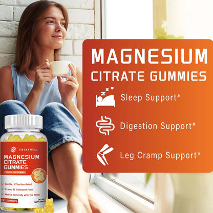 Magnesium Citrate Gummies - Promate Relaxation, Bone Health, Sleep, Heart Health, Nerves, Muscles, and Metabolism, 60 Gummy