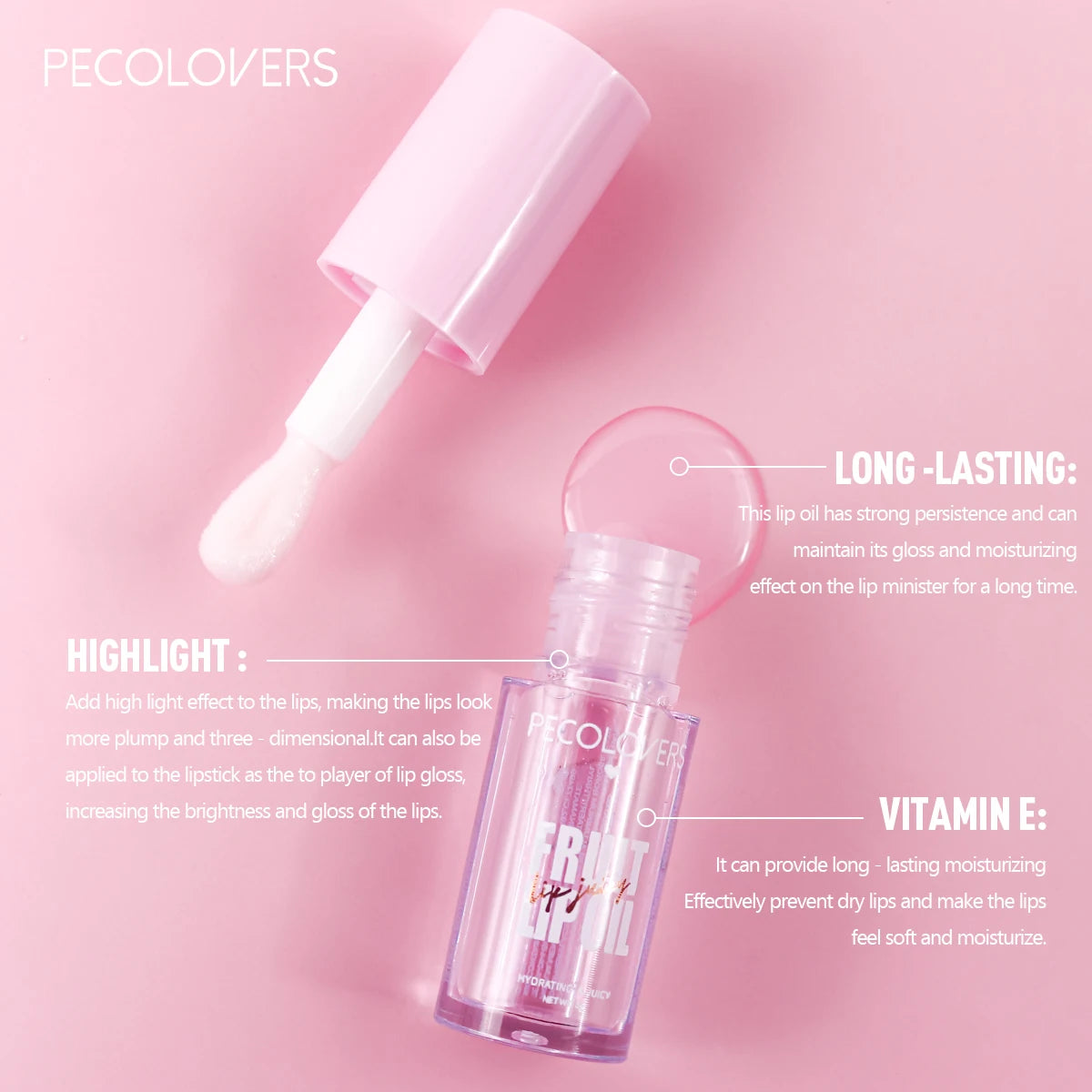 Glitter Plumping Lip Gloss Jelly Strawberry Moisturizer Fruit Lip Oil Transparent Fullness Lip Tint Gel Soft Tube Makeup LipCare