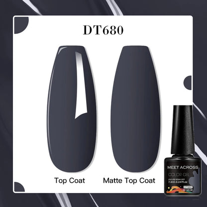 MEET ACROSS 8 Colors Mirror Gel Nail Polish Long-lasting Quick-drying Metallic Gold Silver Red Semi Permanent Varnish Nail Art