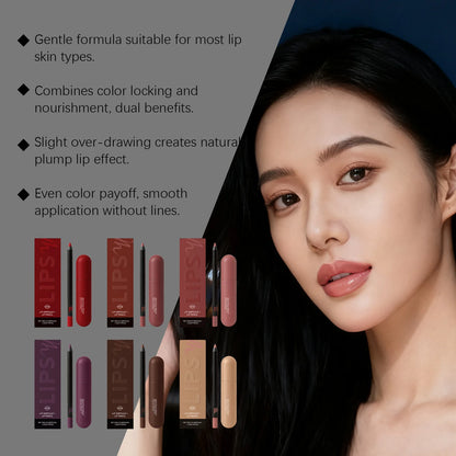 Waterproof Matte Lipliner Pencil Set Long Lasting Non Drying Perfec Lining Filling Lips Moisturizing Plump Lip Color Lip Care