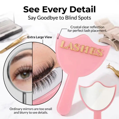New 1Pcs Precision Makeup Mirror HD Glass Lash Extension Mirror With Handle For Lash Artists & Salon Use
