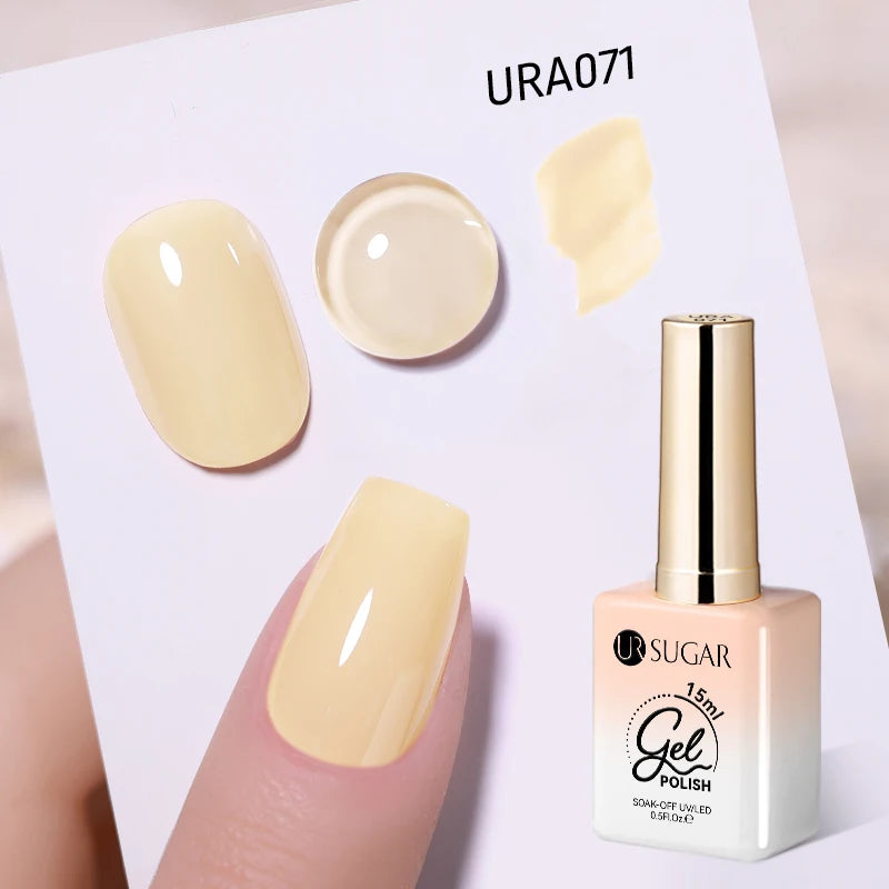 UR SUGAR 15ml Gel Nail Polish Neon Blue Red Green Pastal Nude UV/LED Soak Off No Wipe Nail Gel Polish Suitable For Summer Autumn