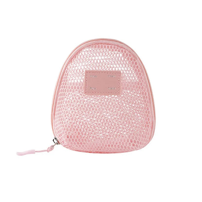 Casual Nylon Cosmetic Bag With Zipper Hand-held Mesh Makeup Bags Multipurpose Mesh Storage Pouch Women