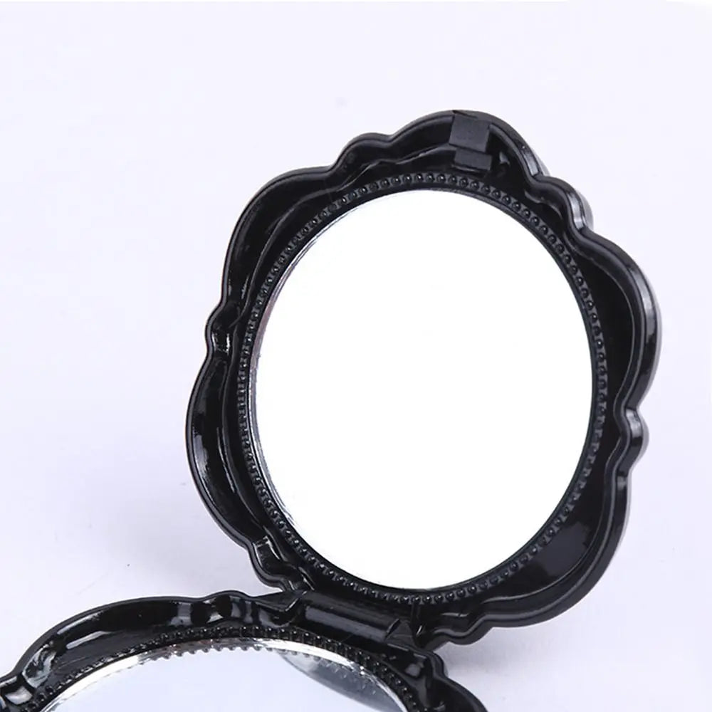 New Double-Sided Rose Flower Makeup Mirror Round Shape Handheld Mini Pocket Mirror Convenient Cosmetic Mirror Travel Beauty Tool
