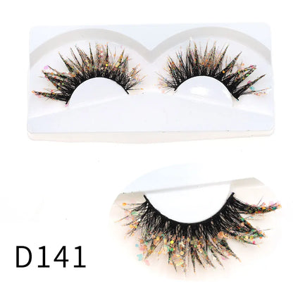 1 Pair Halloween Style Dreamy Sequins Glitter False Eyelashes Whole Strip Fluffy DIY Lashes Cosplay Stage Eye Makeup