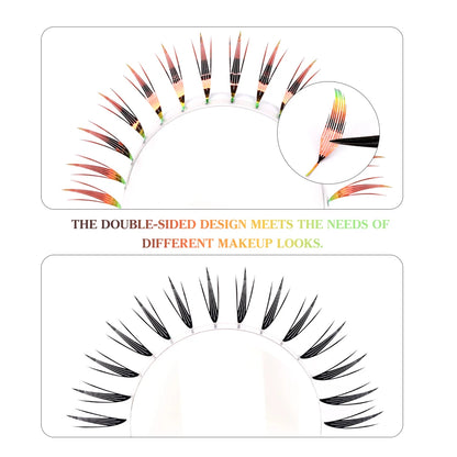 New Fashion Shiny Tinsel Anime Lashes Holographic Manga False Eyelashes Comic Spire Eyelash Extension For Christmas Party Makeup