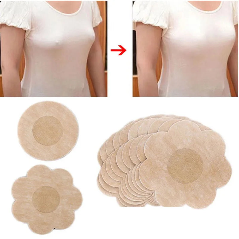 Women Safety Nipple Cover Stickers Sexy Breast Lift Tape Patch Intimates Female Self-Adhesive Invisible Bra Chest Nipple Padding