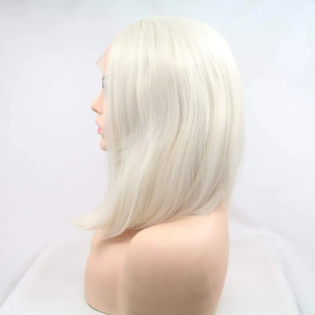 60# Color Synthetic Blonde Lace Front Short Bob Wig for Women Heat Resistant Fiber Straight 14 Inch Hair Wigs