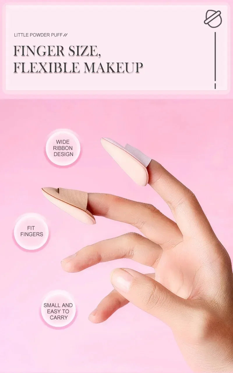 CNK 5/10Pcs Mini Finger Puff Foundation Small Air Cushion Powder Sponge Face Concealer BB Cream Cosmetic Applicator Makeup Tool