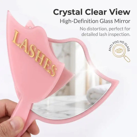 New 1Pcs Precision Makeup Mirror HD Glass Lash Extension Mirror With Handle For Lash Artists & Salon Use