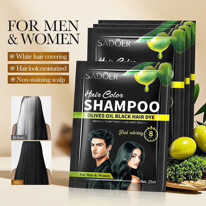 10 Pcs Fast Black Hair Shampoo 15 Mins Fast Become Black Hair Dye Herb Natural Hair Care Restore Colorant Shampoo Hair Care