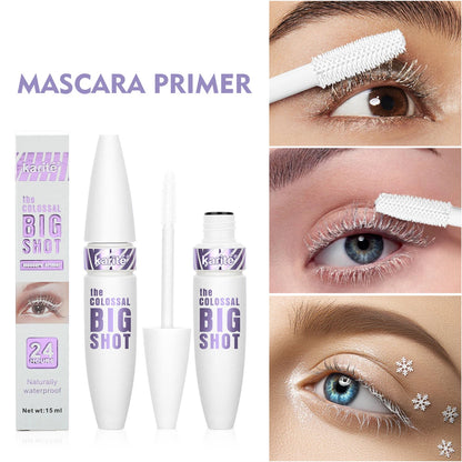 White Mascara Primer Waterproof Anti-Smudge Eyelash Base Cream Thicken Lengthening White Mascara Cosmetic Eye Makeup Tool