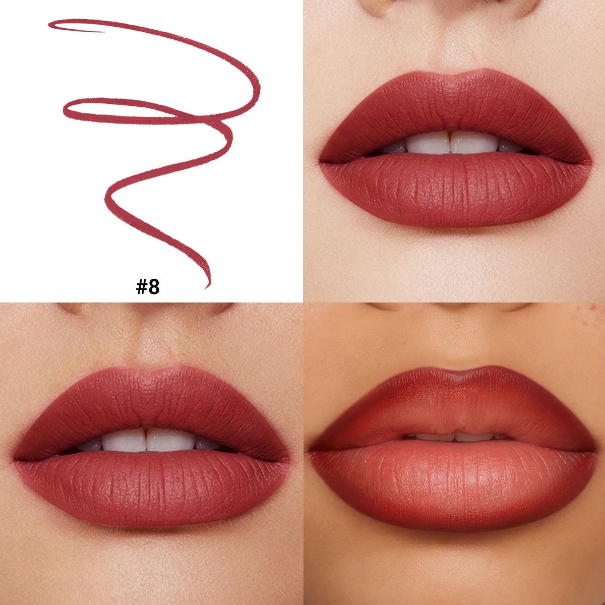 Waterproof Matte Lip Liner and Lipstick Pen Set Long-Lasting Non-Fading Smudge-Proof   Lip Pencil for Precise Application