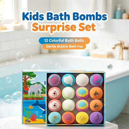 Kids Bubble Bath Ball Moisturizing Skin Care Relaxing Bathtime Surprise Hidden Toy Birthday Holiday Gift Boy&girl Bath Fizz Ball