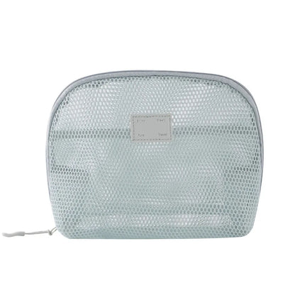 Casual Nylon Cosmetic Bag With Zipper Hand-held Mesh Makeup Bags Multipurpose Mesh Storage Pouch Women
