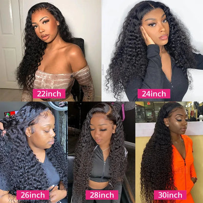 30 Inch Water Wave Curly Lace Frontal Wigs 13x6 HD Deep Wave Lace Frontal Wig 13x4 Lace Human Hair Wigs For Women On Sale
