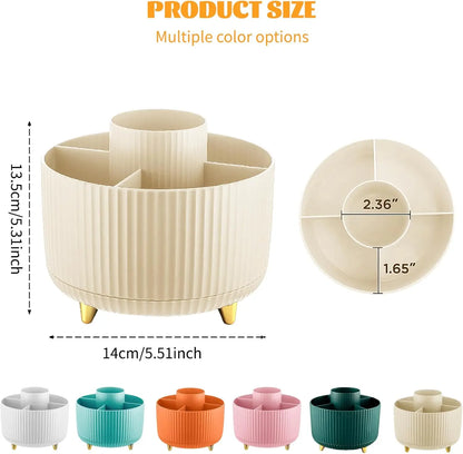 360° Rotating Makeup Cosmetic Storage Organizer Box Space-Saving Spinning Holder for Countertop Vanity Shower Bedroom Bathroom