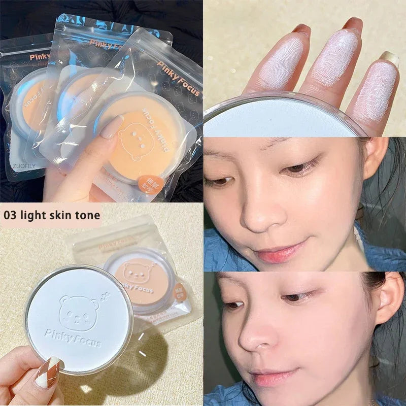 Matte Oil Control Pressed Powder White Brighten Transparent Concealer Lasting Natural Face Makeup Setting Waterproof Cosmetic