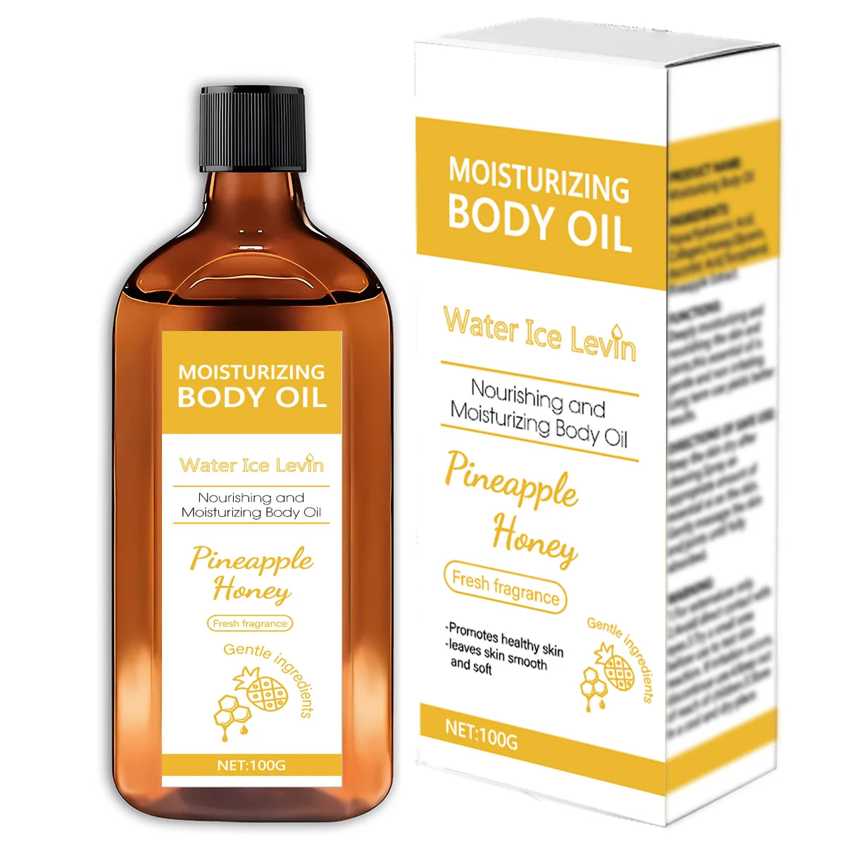 Nourishing Body Oil with Pineapple Honey Fragrance - Hydrates & Softens Skin, Lightweight Moisture for Fall & Winter Care