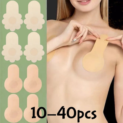 10-40pcs Invisible Nipple Stickers Non-Woven Fabric Lift Breast Pads Chest Bra Boob Patches Disposable Nipple Covers for Women